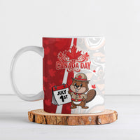 Personalised Canada Day Ceramic Mug Beaver Mountie Maple Leaves