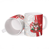 Personalised Canada Day Ceramic Mug Beaver Mountie Maple Leaves