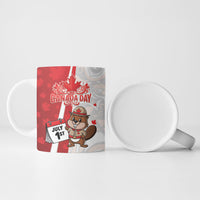 Personalised Canada Day Ceramic Mug Beaver Mountie Maple Leaves