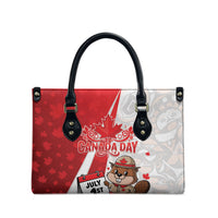 Canada Day Leather Bag Beaver Mountie Maple Leaves