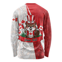 Personalised Canada Day Long Sleeve Shirt Beaver Mountie Maple Leaves
