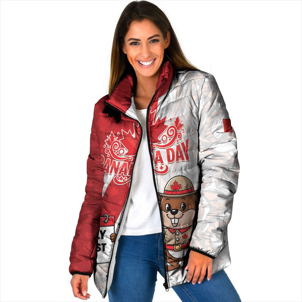 Personalised Canada Day Padded Jacket Beaver Mountie Maple Leaves