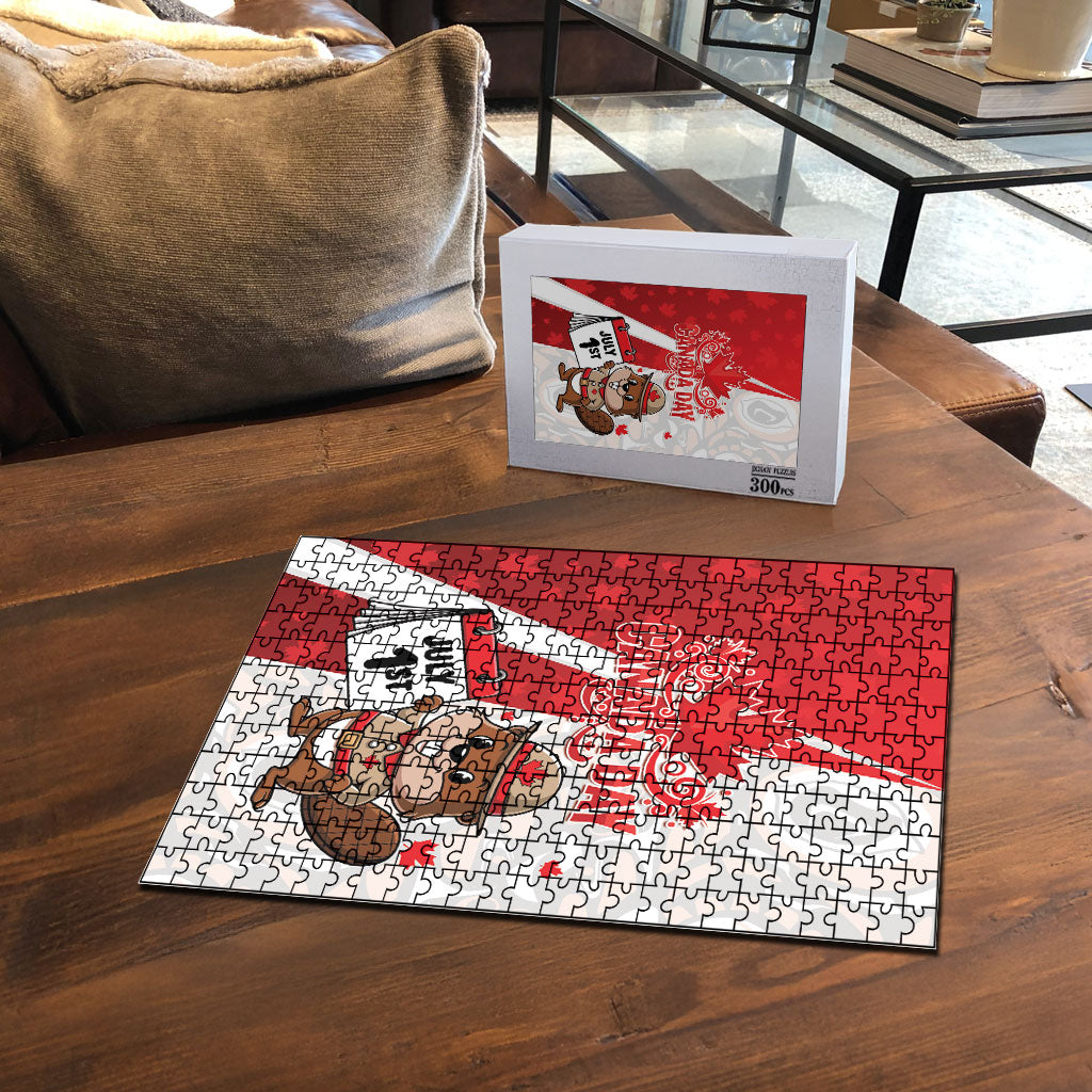 Canada Day Puzzle Beaver Mountie Maple Leaves
