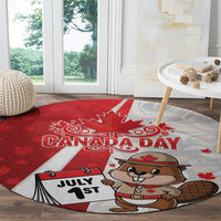 Canada Day Round Carpet Beaver Mountie Maple Leaves