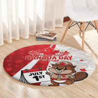Canada Day Round Carpet Beaver Mountie Maple Leaves