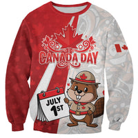 Personalised Canada Day Sweatshirt Beaver Mountie Maple Leaves