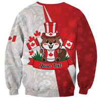 Personalised Canada Day Sweatshirt Beaver Mountie Maple Leaves