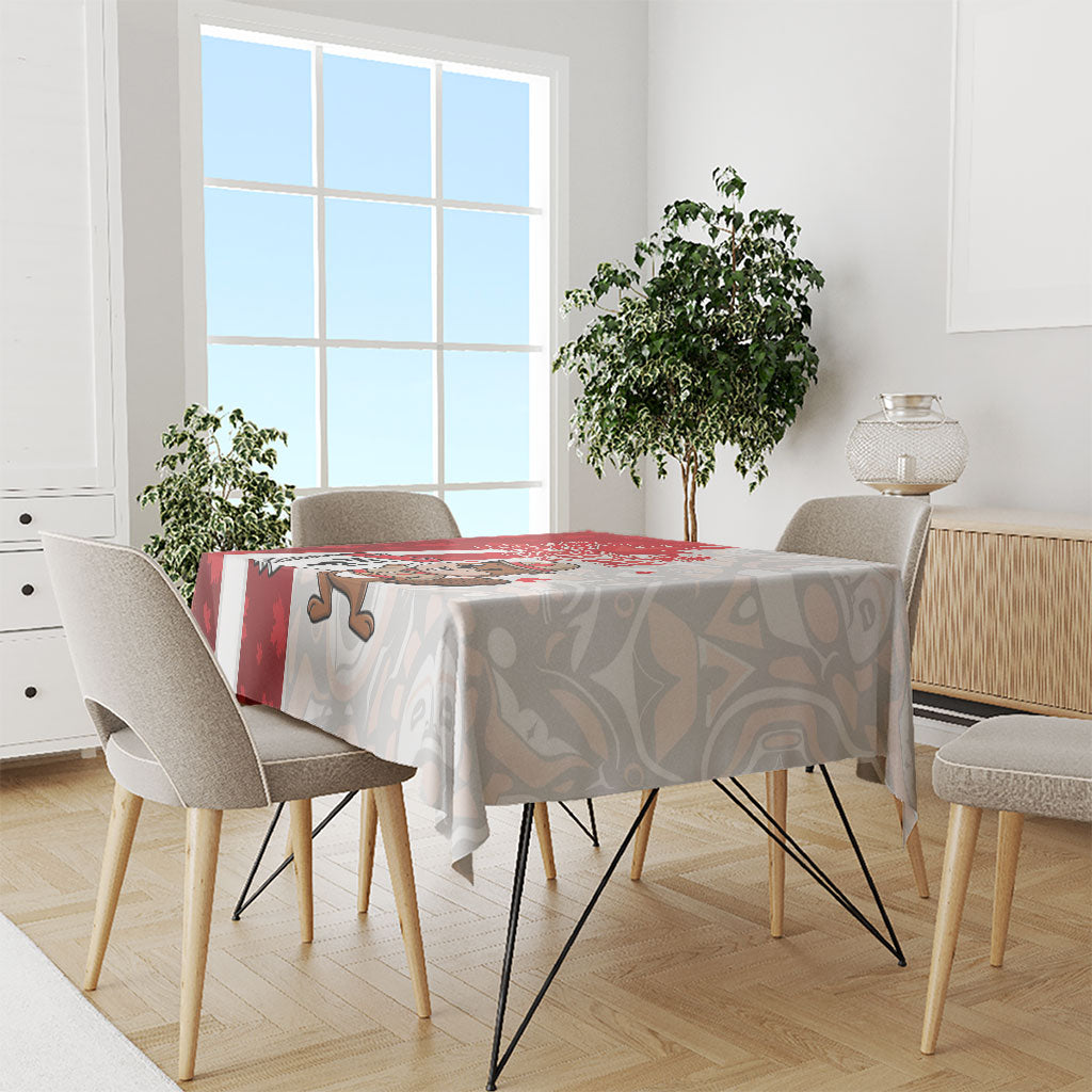 Canada Day Tablecloth Beaver Mountie Maple Leaves