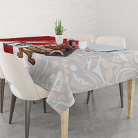Canada Day Tablecloth Beaver Mountie Maple Leaves