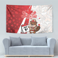 Canada Day Tapestry Beaver Mountie Maple Leaves