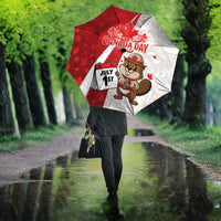 Canada Day Umbrella Beaver Mountie Maple Leaves