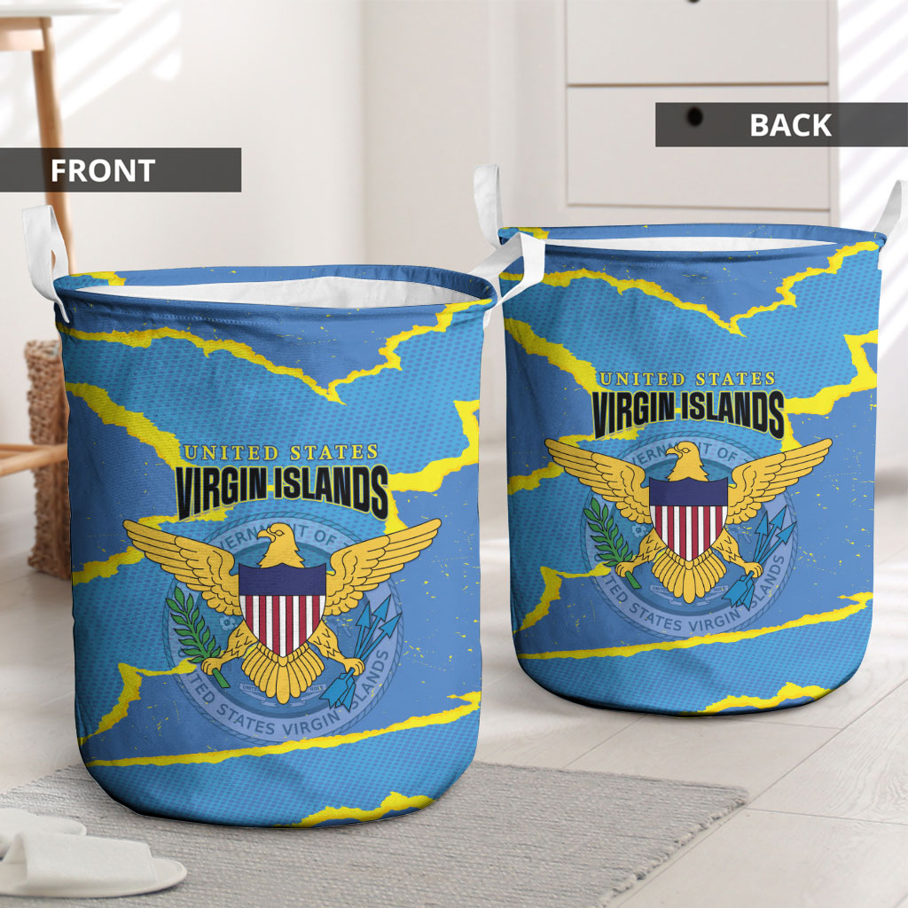US Virgin Islands Laundry Basket Grunge Stylized