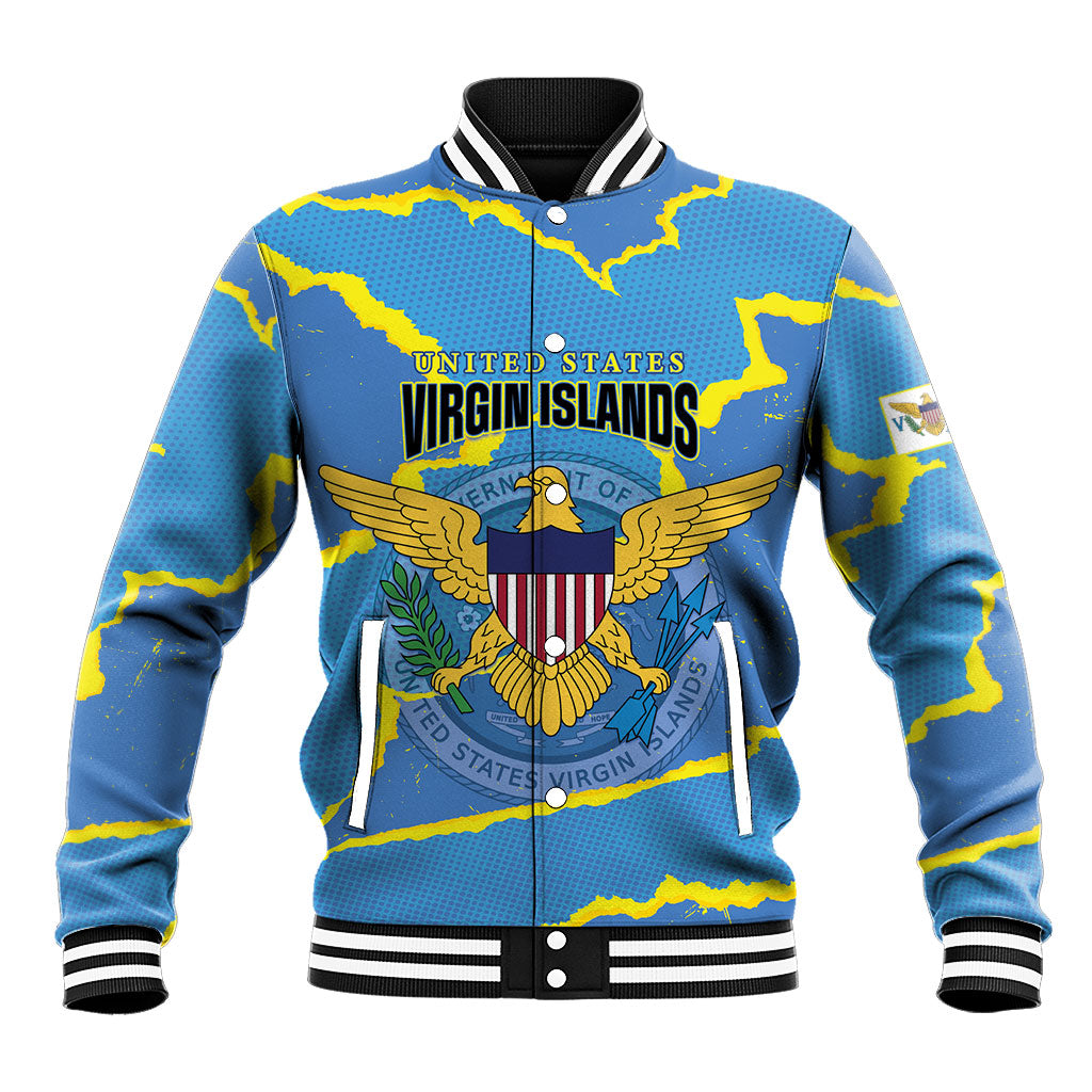 Personalized US Virgin Islands Baseball Jacket Grunge Stylized