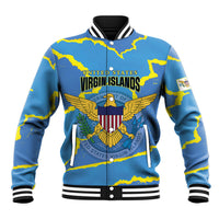Personalized US Virgin Islands Baseball Jacket Grunge Stylized