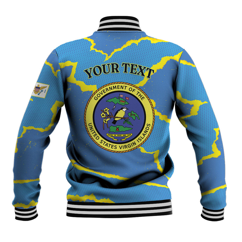 Personalized US Virgin Islands Baseball Jacket Grunge Stylized