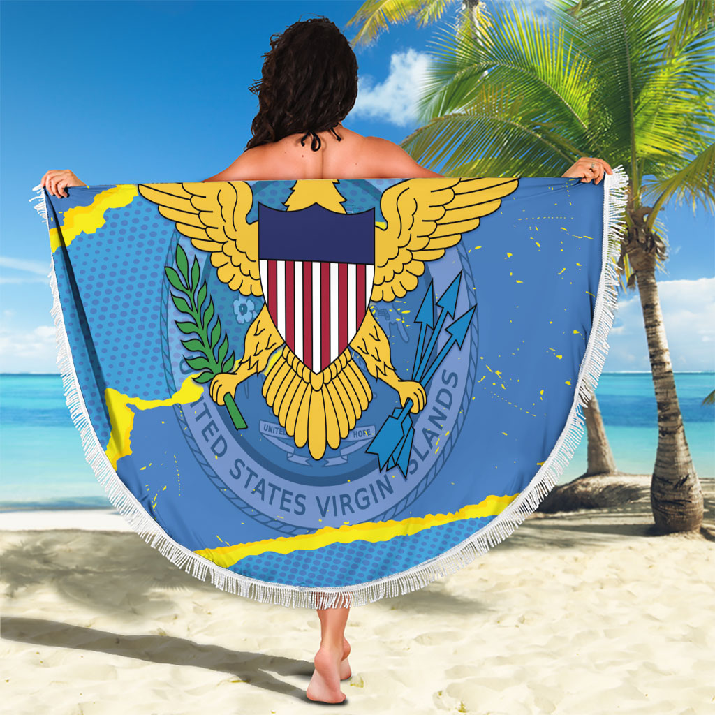 US Virgin Islands Beach Blanket Grunge Stylized