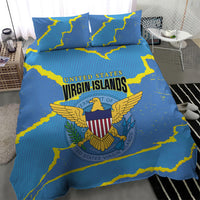 US Virgin Islands Bedding Set Grunge Stylized
