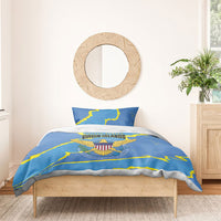 US Virgin Islands Bedding Set Grunge Stylized