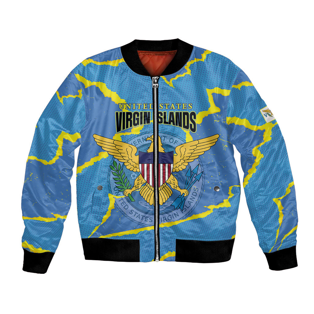 Personalized US Virgin Islands Bomber Jacket Grunge Stylized