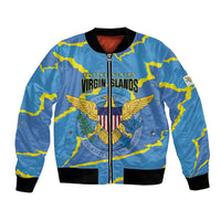 Personalized US Virgin Islands Bomber Jacket Grunge Stylized