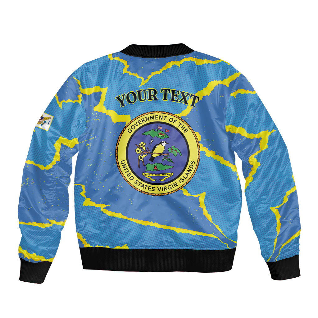 Personalized US Virgin Islands Bomber Jacket Grunge Stylized