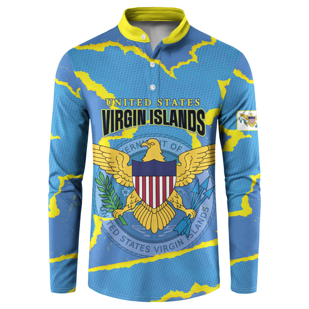 Personalized US Virgin Islands Button Sweatshirt Grunge Stylized