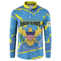 Personalized US Virgin Islands Button Sweatshirt Grunge Stylized