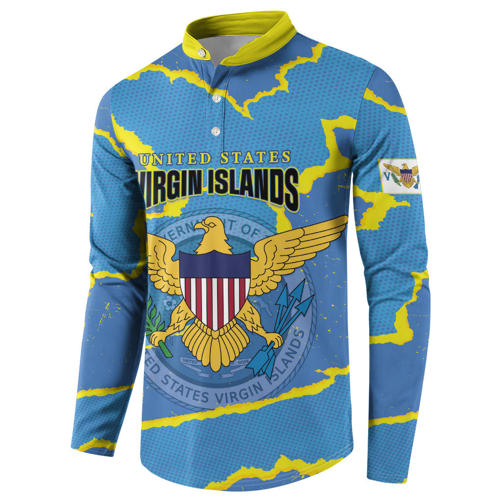 Personalized US Virgin Islands Button Sweatshirt Grunge Stylized
