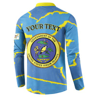 Personalized US Virgin Islands Button Sweatshirt Grunge Stylized
