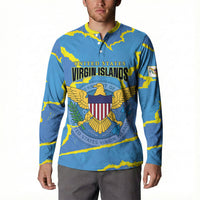 Personalized US Virgin Islands Button Sweatshirt Grunge Stylized