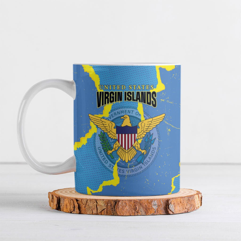 Personalized US Virgin Islands Ceramic Mug Grunge Stylized