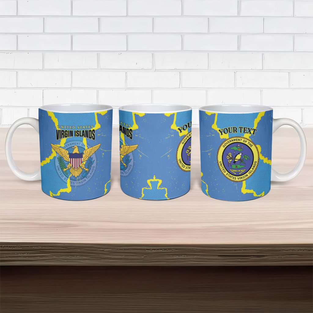 Personalized US Virgin Islands Ceramic Mug Grunge Stylized