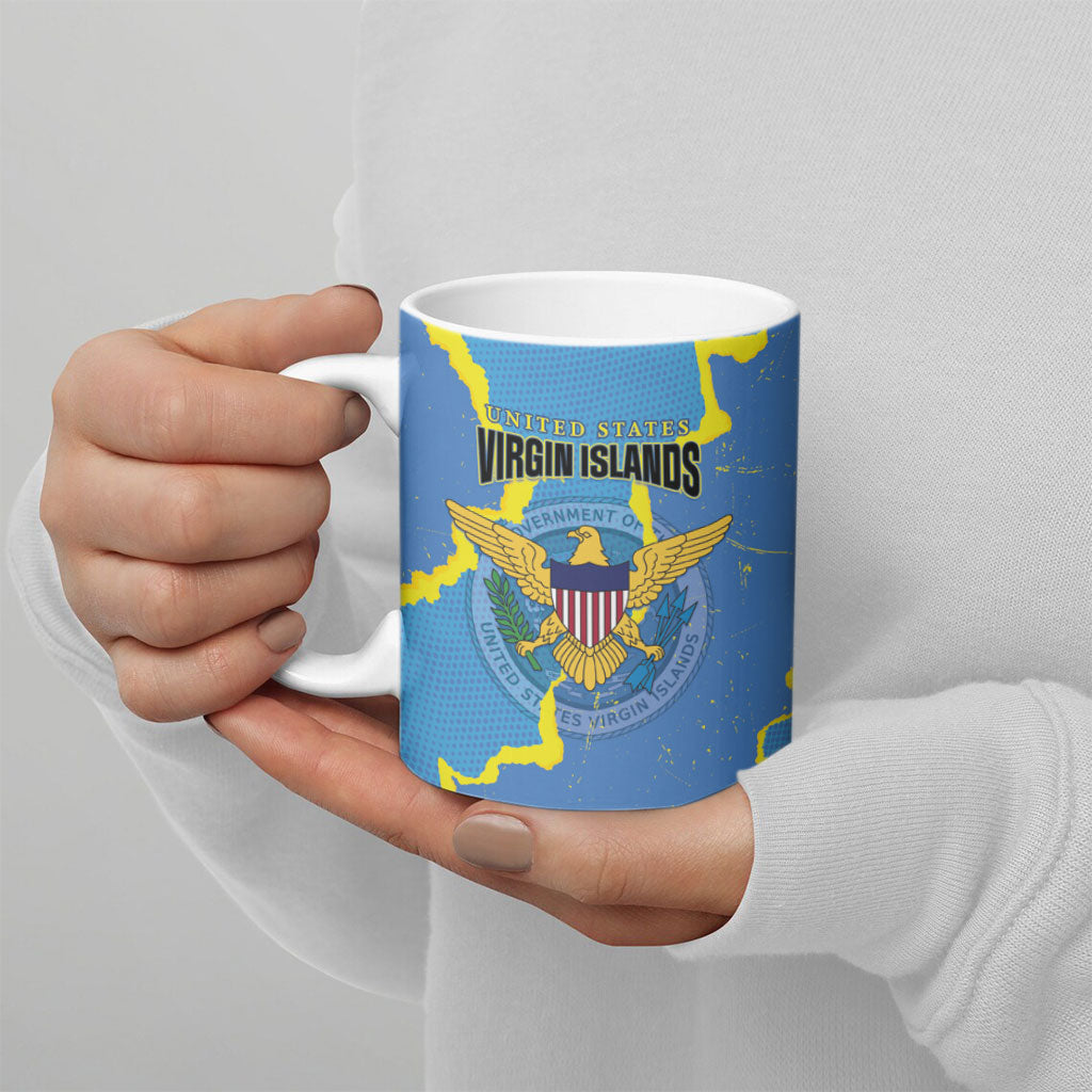 Personalized US Virgin Islands Ceramic Mug Grunge Stylized