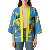 Personalized US Virgin Islands Kimono Grunge Stylized