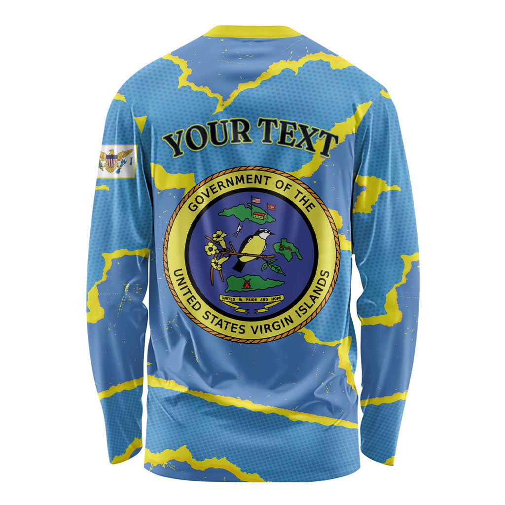 Personalized US Virgin Islands Long Sleeve Shirt Grunge Stylized