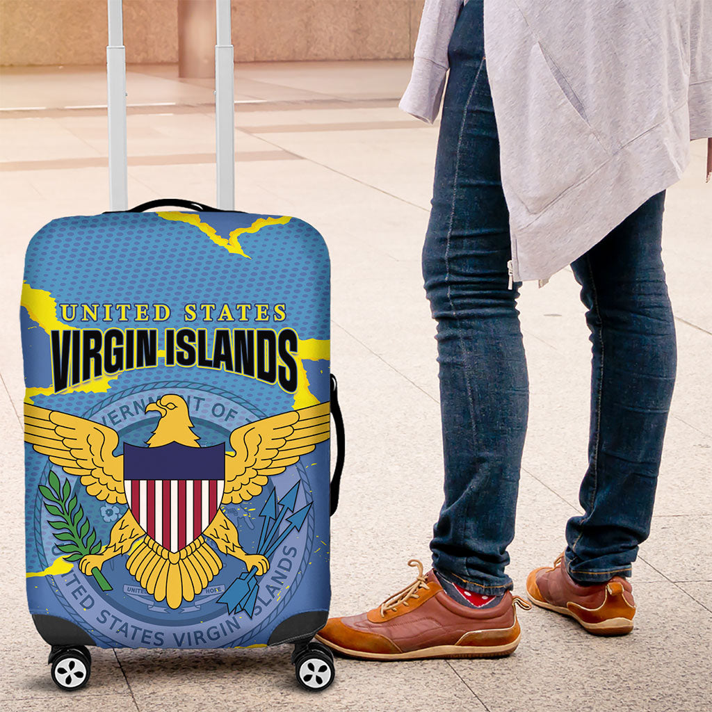 US Virgin Islands Luggage Cover Grunge Stylized