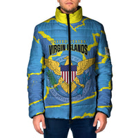 Personalized US Virgin Islands Padded Jacket Grunge Stylized