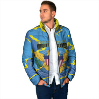 Personalized US Virgin Islands Padded Jacket Grunge Stylized