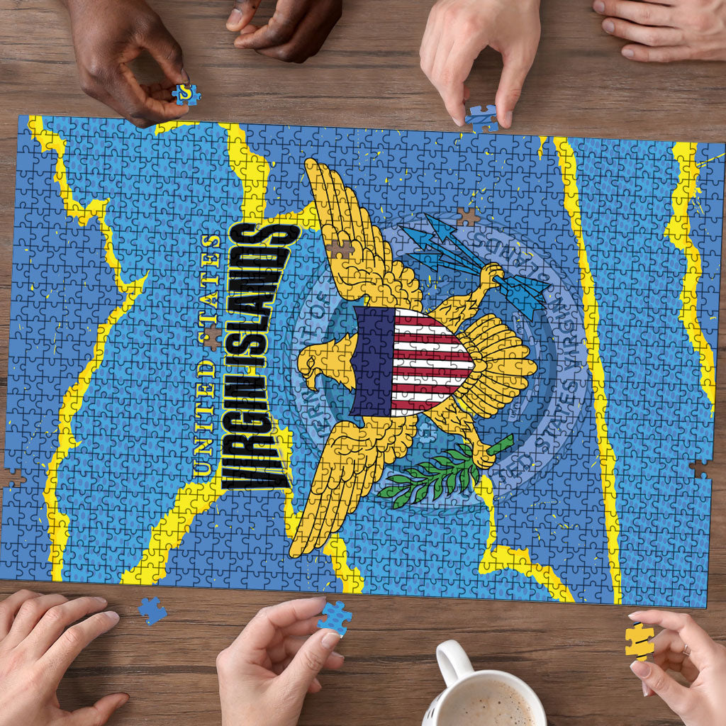 US Virgin Islands Puzzle Grunge Stylized