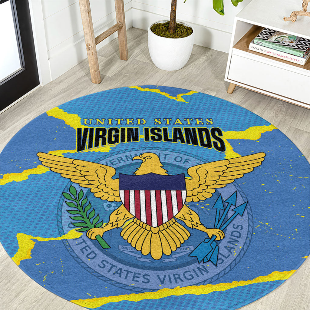 US Virgin Islands Round Carpet Grunge Stylized