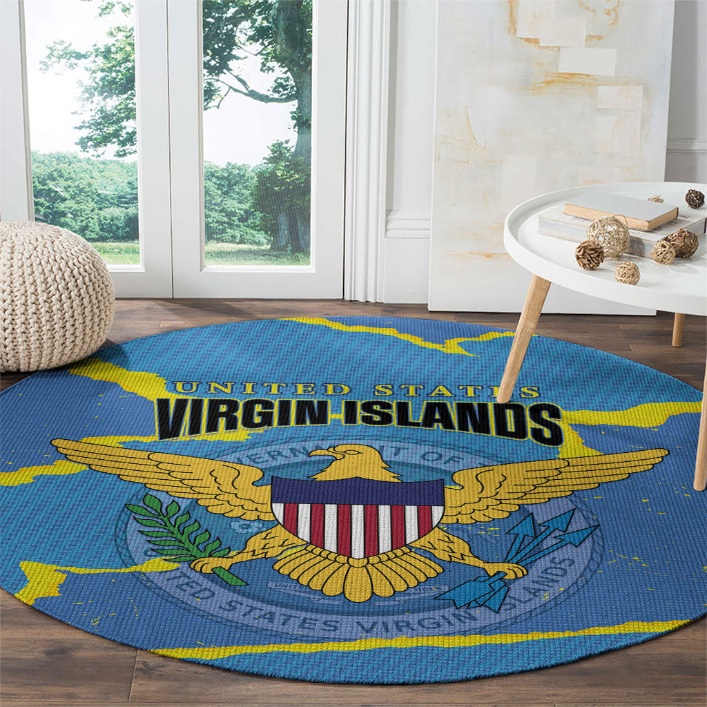 US Virgin Islands Round Carpet Grunge Stylized