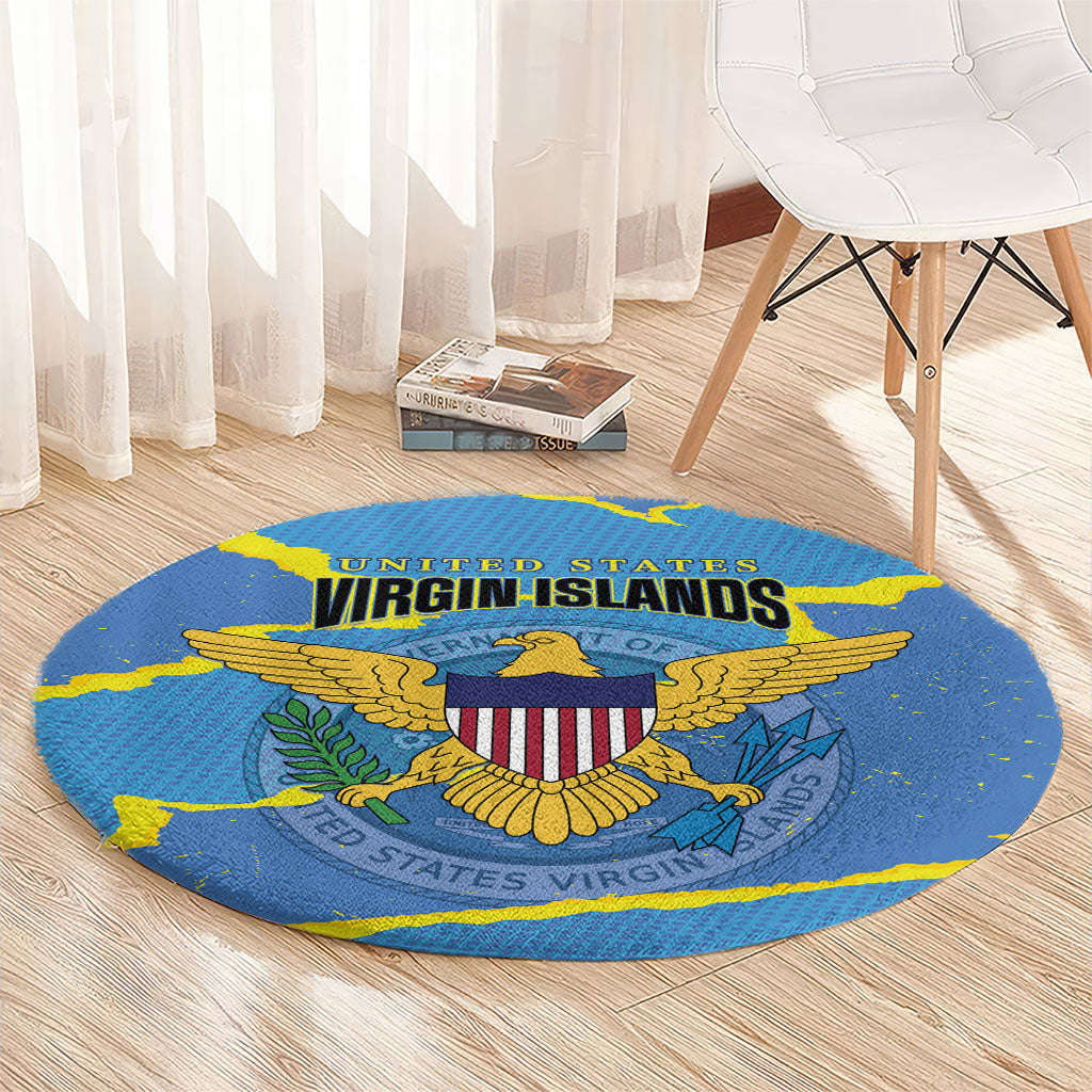 US Virgin Islands Round Carpet Grunge Stylized