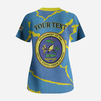 Personalized US Virgin Islands Scrub Top Grunge Stylized