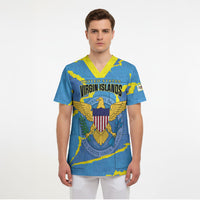 Personalized US Virgin Islands Scrub Top Grunge Stylized