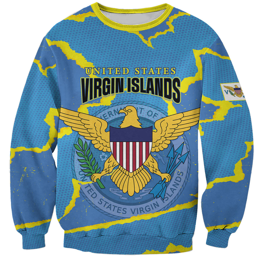Personalized US Virgin Islands Sweatshirt Grunge Stylized