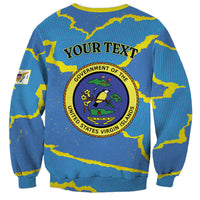 Personalized US Virgin Islands Sweatshirt Grunge Stylized