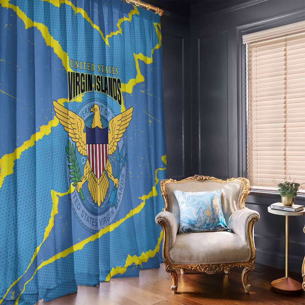 US Virgin Islands Window Curtain Grunge Stylized
