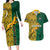 South Africa Couples Matching Long Sleeve Bodycon Dress and Hawaiian Shirt Springbok and Proteas African Pattern - Wonder Print Shop