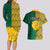 South Africa Couples Matching Long Sleeve Bodycon Dress and Hawaiian Shirt Springbok and Proteas African Pattern - Wonder Print Shop