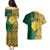 South Africa Couples Matching Puletasi Dress and Hawaiian Shirt Springbok and Proteas African Pattern - Wonder Print Shop